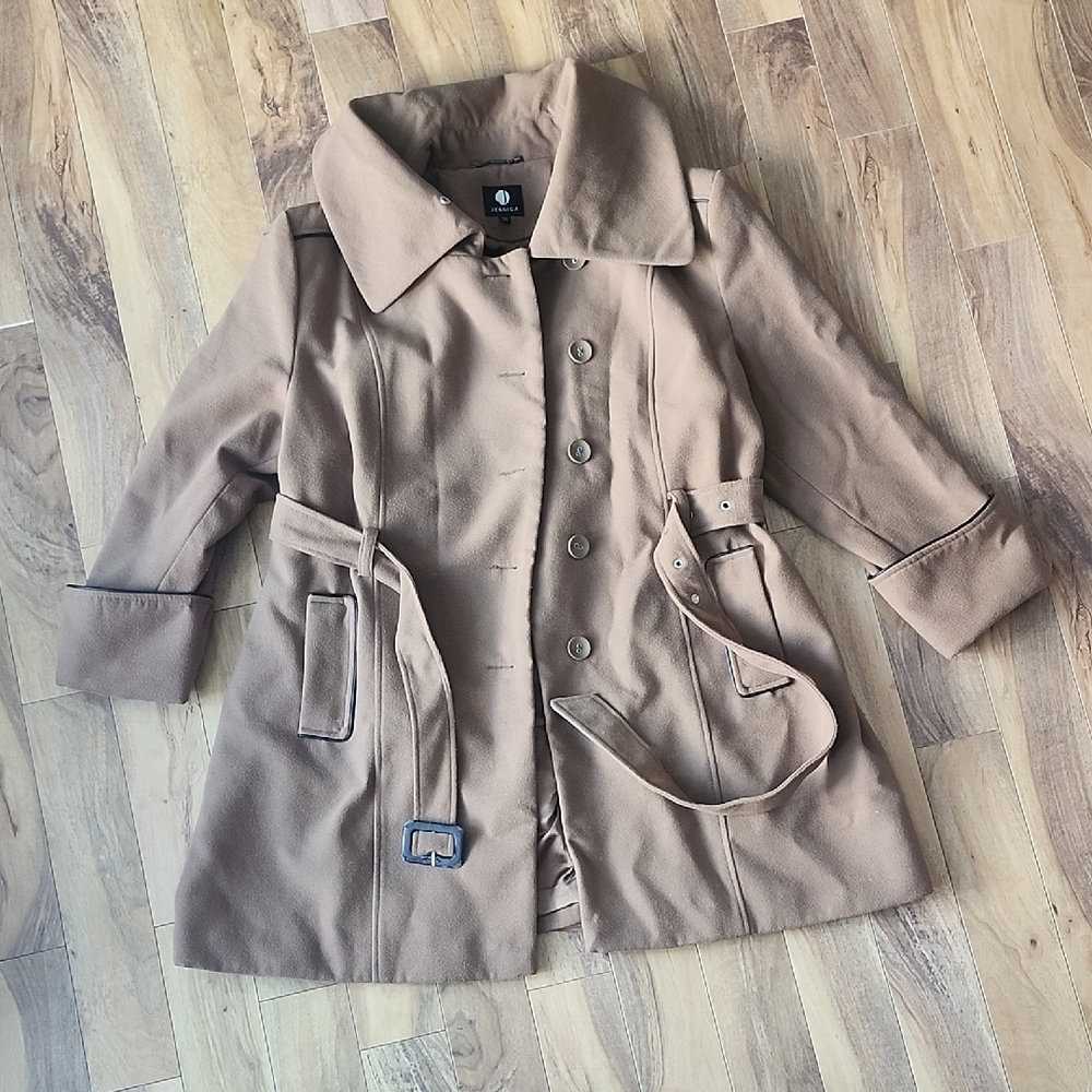 Jessica Tan Oversized Trench Coat with Belt